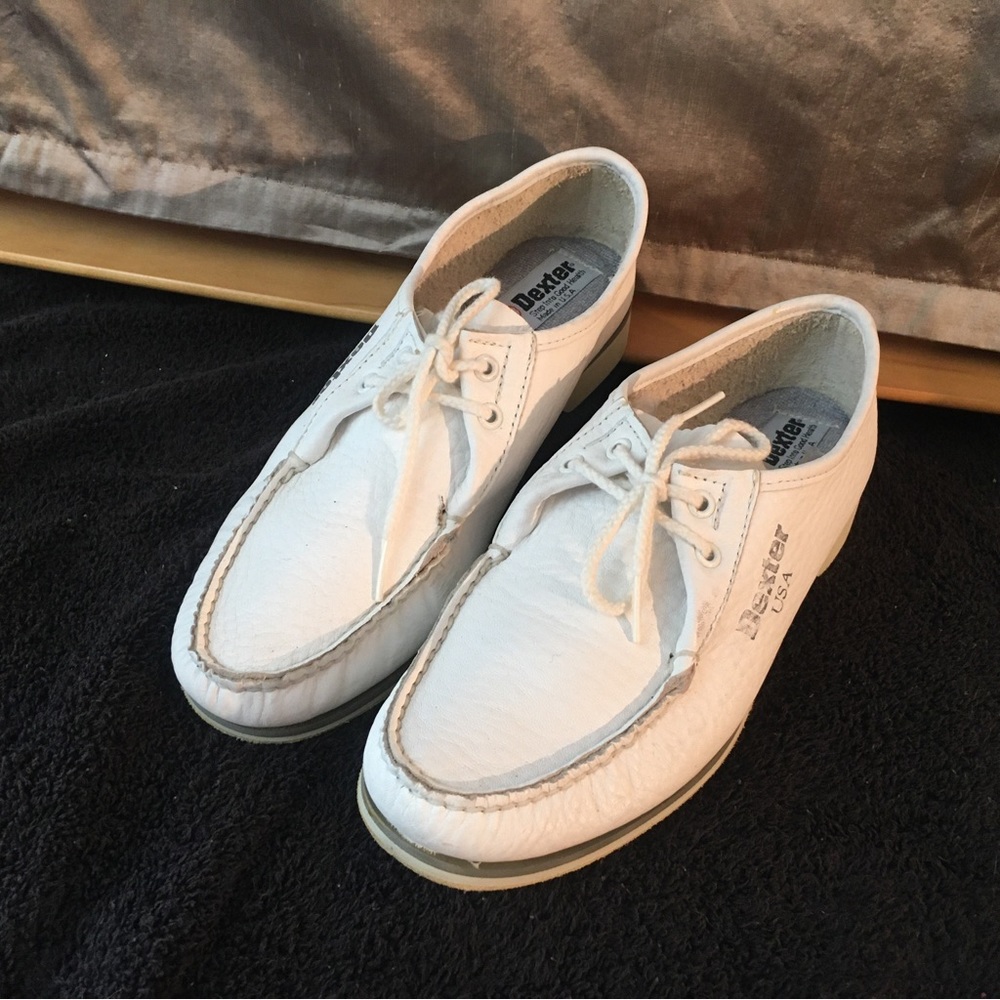 Dexter Women 9.5 Vintage White Soft Leather Bowling Shoes Made in USA